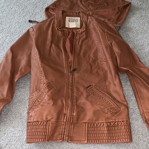 Brown leather jacket